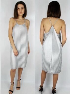 NWT Silvian Heach White & Black Midi Slip Dress